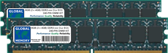 8GB (2 x 4GB) DDR2 667/800MHz 240-PIN ECC DIMM (UDIMM) MEMORY RAM KIT FOR SERVERS/WORKSTATIONS/MOTHERBOARDS